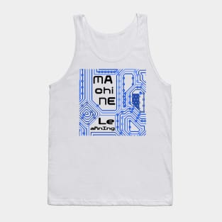 Machine Learning Computer Micro Chip Black Blue Tank Top